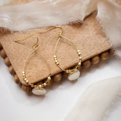 Drop Of Pears Pieces Dangle Earrings -Women's Clothing Store IMG 7929