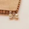 Pearl Ornament Stud Earrings