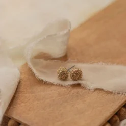 Mini Diamond Chipped Cluster Stud Earrings -Women's Clothing Store IMG 8091