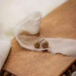 Mini Diamond Chipped Cluster Stud Earrings -Women's Clothing Store IMG 8092