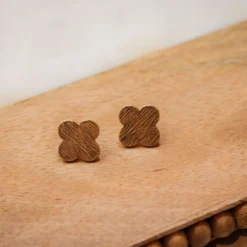 Textured Quatrefoil Stud Earrings
