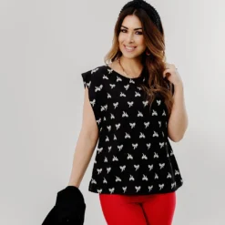 Bow Drop Shoulder Blouse