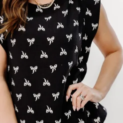 Bow Drop Shoulder Blouse -Women's Clothing Store JAN2025BECCA0032