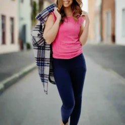 Heavily Ribbed Dolman Sleeve Tee -Women's Clothing Store JAN2025BECCA0048