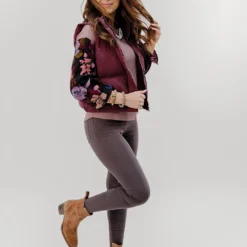 Classic Floral Sleeve Solid Body Blouse -Women's Clothing Store JAN2025BECCA0061