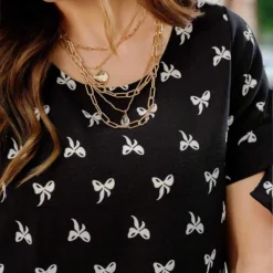 Bow Tie Sleeve Blouse -Women's Clothing Store JAN2025BECCA0141