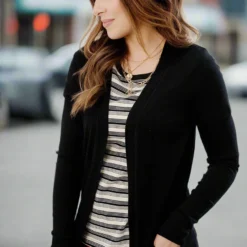 Gradient Striped Solid Collar Tee 8 Gradient Striped Solid Collar Tee -Women's Clothing Store JAN2025BECCA0145