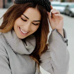 Stitched Trim Cowl Neck Sweater -Women's Clothing Store JAN2025BECCA0229