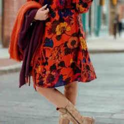 Vivacious Floral Long Sleeve Dress -Women's Clothing Store JAN2025BECCA0238