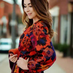 Vivacious Floral Long Sleeve Dress -Women's Clothing Store JAN2025BECCA0239