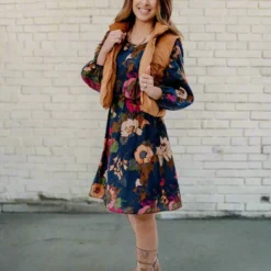 Vivacious Floral Long Sleeve Dress -Women's Clothing Store JAN2025BECCA0256