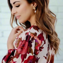 Vivacious Floral Long Sleeve Dress -Women's Clothing Store JAN2025BECCA0277