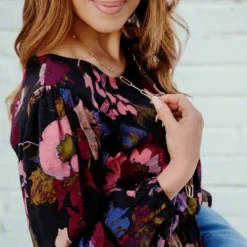 Vivacious Floral Long Sleeve Dress -Women's Clothing Store JAN2025BECCA0281