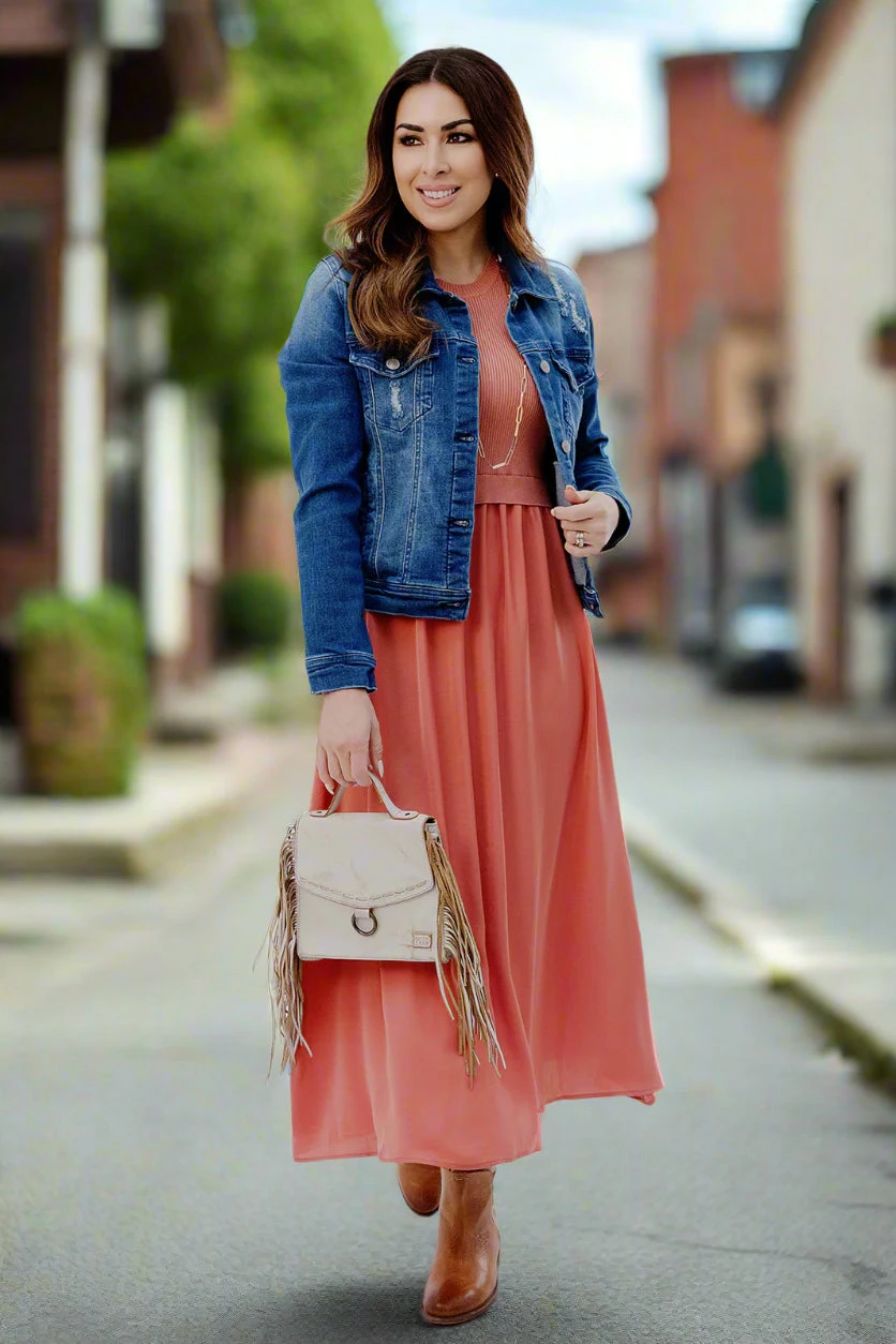 Knit Top Faux Layered Midi Dress 4 Knit Top Faux Layered Midi Dress - Image 4