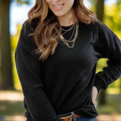 Paisley Textured Sweatshirt -Women's Clothing Store JAN2025BECCA0481