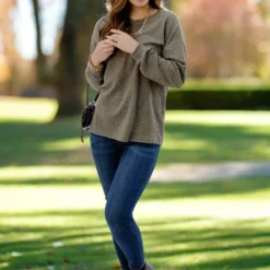 Paisley Textured Sweatshirt -Women's Clothing Store JAN2025BECCA0584