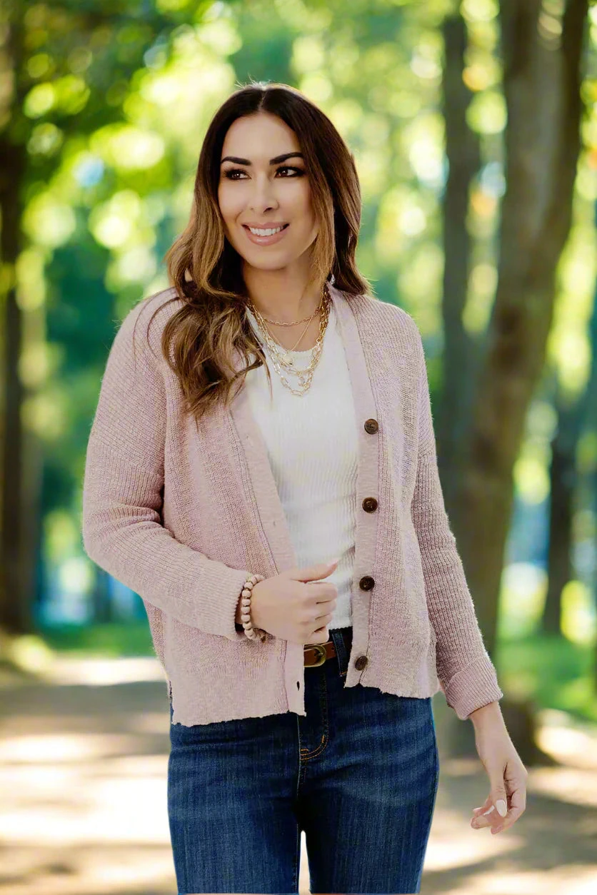 Woven Button Accented Cardigan 4 Woven Button Accented Cardigan - Image 4