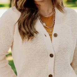 Woven Button Accented Cardigan 21 Woven Button Accented Cardigan -Women's Clothing Store JAN2025BECCA0621