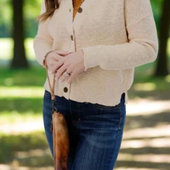 Woven Button Accented Cardigan 22 Woven Button Accented Cardigan -Women's Clothing Store JAN2025BECCA0622