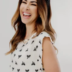 Bow Drop Shoulder Blouse -Women's Clothing Store JAN 2025BECCA0203