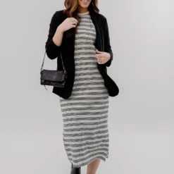 Assorted Stripes Side Slit Maxi Dress