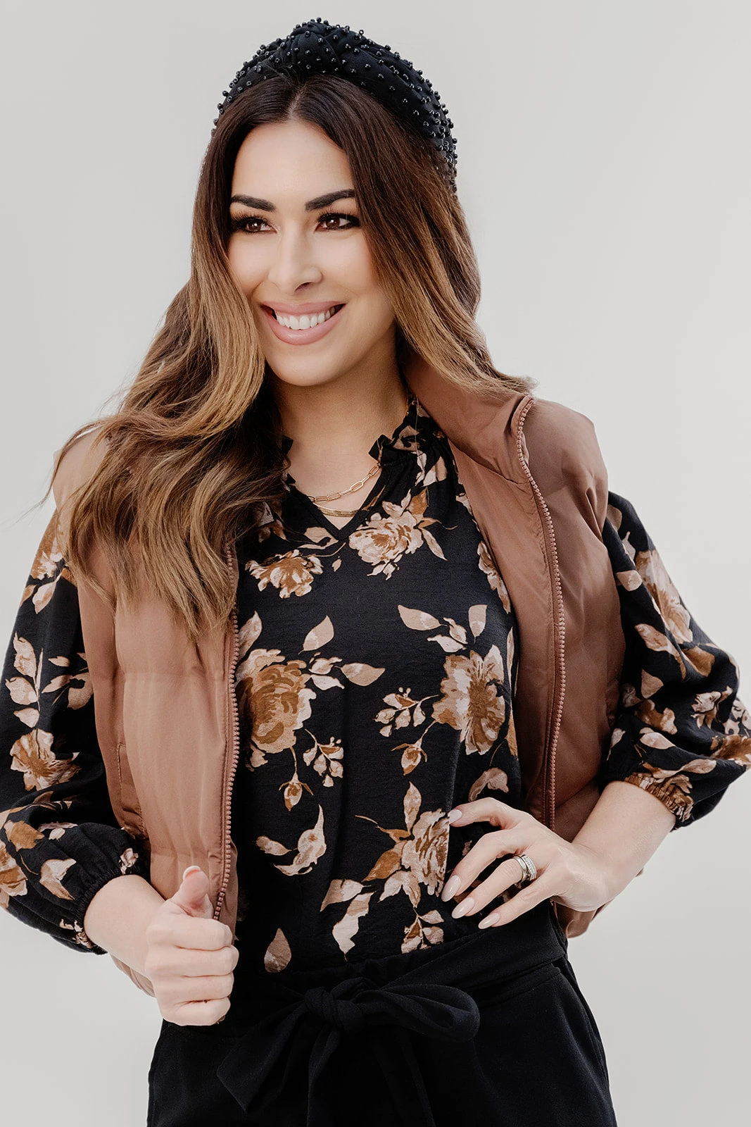 Vintage Roses 3/4 Sleeve V Blouse 6 Vintage Roses 3/4 Sleeve V Blouse - Image 6