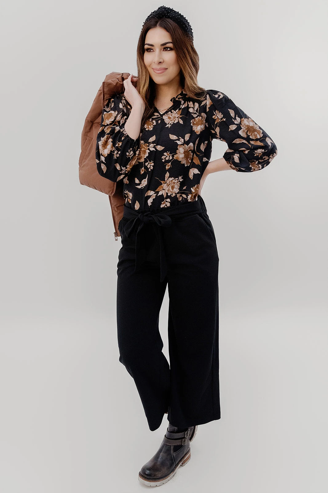 Vintage Roses 3/4 Sleeve V Blouse 8 Vintage Roses 3/4 Sleeve V Blouse - Image 8