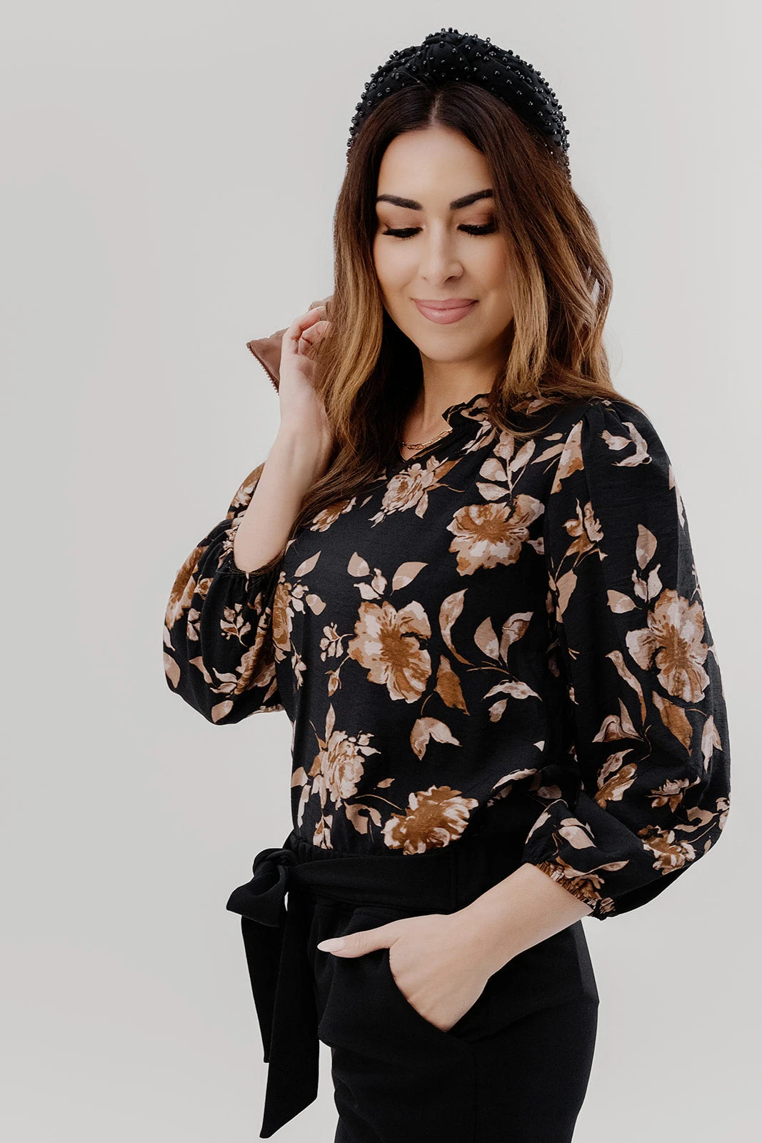 Vintage Roses 3/4 Sleeve V Blouse 1 Vintage Roses 3/4 Sleeve V Blouse