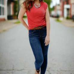 Heavily Ribbed Dolman Sleeve Tee -Women's Clothing Store JAN 2025BECCA0466