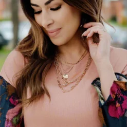 Classic Floral Sleeve Solid Body Blouse