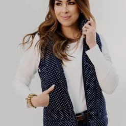 Solid Outlined Polka Dot Vest