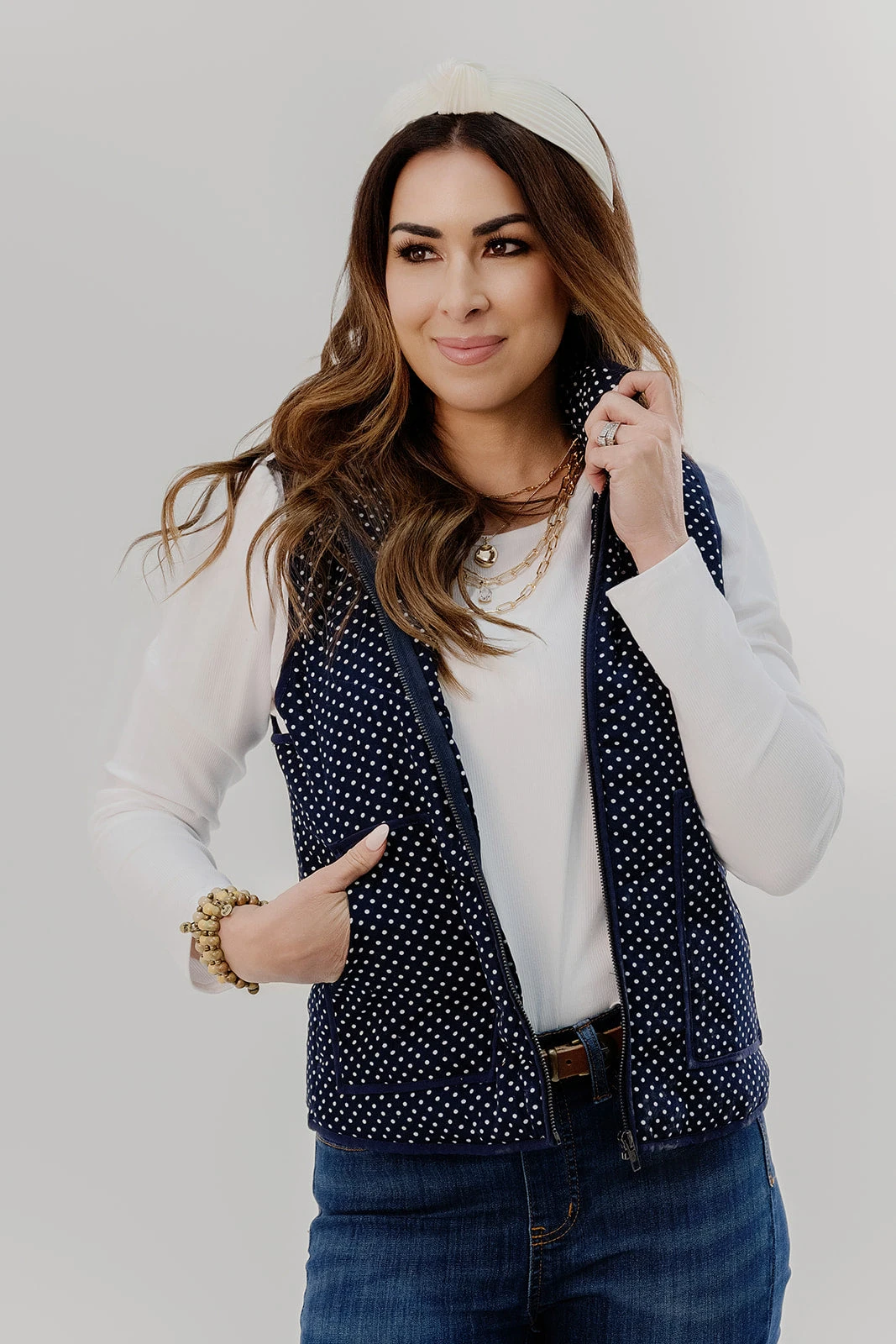 Solid Outlined Polka Dot Vest 1 Solid Outlined Polka Dot Vest