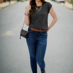 Heavily Ribbed Dolman Sleeve Tee -Women's Clothing Store JAN 2025BECCA0607