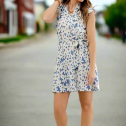 Playful Daisies Tie Waist Dress