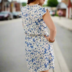 Playful Daisies Tie Waist Dress -Women's Clothing Store JANweek3 becca0074