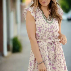 Playful Daisies Tie Waist Dress -Women's Clothing Store JANweek3 becca0086