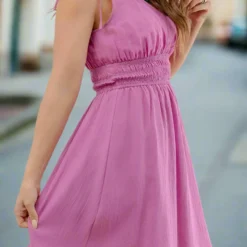 Tie Strap Cinched V Tank Dress -Women's Clothing Store JANweek3 becca0122