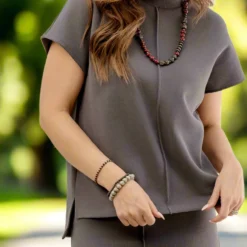 Lightly Ribbed Mid Seam Tee -Women's Clothing Store JANweek3 becca0181