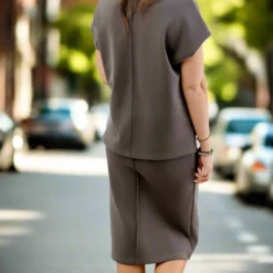 Lightly Ribbed Mid Seam Midi Skirt -Women's Clothing Store JANweek3 becca0185 528c88e5 677c 452a 983d 547898baf512