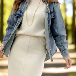 Lightly Ribbed Mid Seam Tee -Women's Clothing Store JANweek3 becca0191