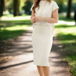 Lightly Ribbed Mid Seam Tee -Women's Clothing Store JANweek3 becca0192