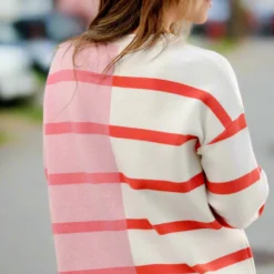 Contrasting Two Tone Striped Sweater 9 Contrasting Two Tone Striped Sweater -Women's Clothing Store JANweek3 becca0228