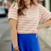 Bold Striped Solid Collar Tee