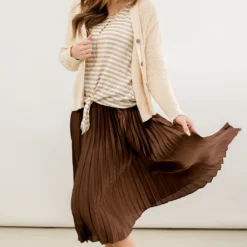 Classic Accordion Midi Skirt -Women's Clothing Store JANweek3 becca0273