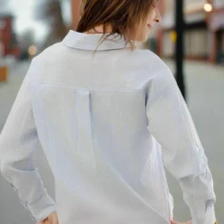 Striped Twist Bottom Button Up Blouse -Women's Clothing Store JANweek3 becca0672