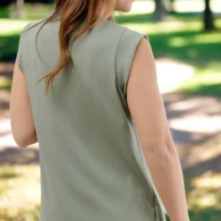 Ribbed Side Slit Tank -Women's Clothing Store JANweek3 becca0699