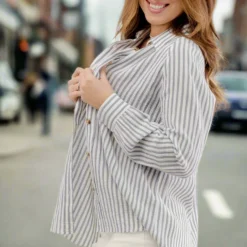 Raw Edge Seersucker Button Up 13 Raw Edge Seersucker Button Up -Women's Clothing Store JANweek3 becca0766