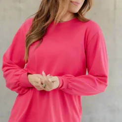 Simple Raw Edge Sweatshirt