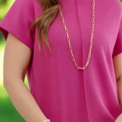 Lightly Ribbed Mid Seam Tee -Women's Clothing Store JANweek3 becca0817