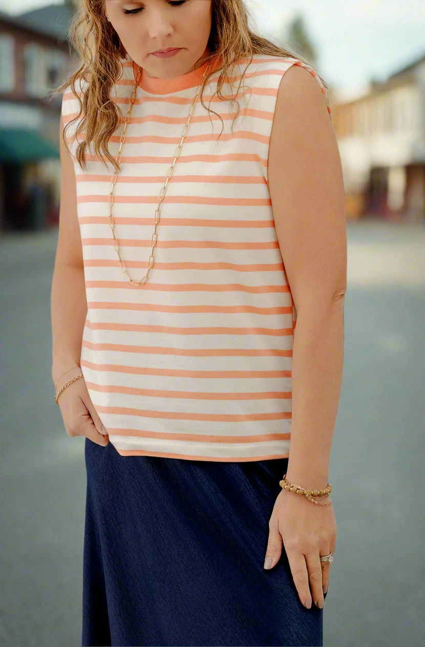 Bold Striped Solid Collar Tank 5 Bold Striped Solid Collar Tank - Image 5